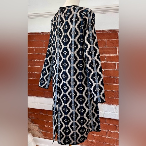 Anama Southwestern Geometric Tapestry Coat Blue Black Woven Jacket NWT Size M - Picture 7 of 17